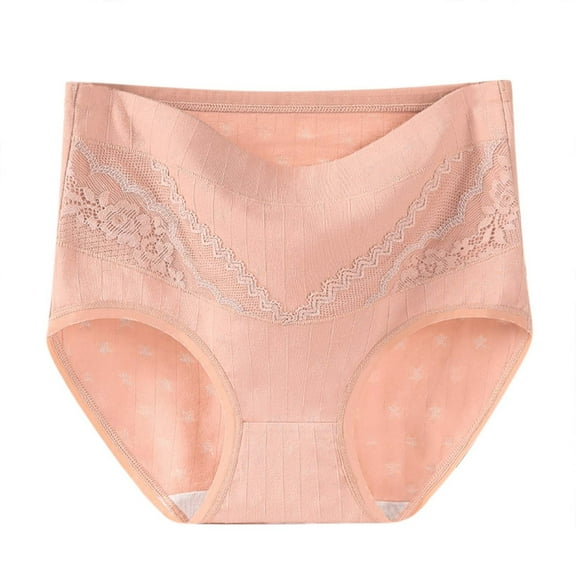 Panties for Women Pack Cotton Solid Lace Plus Size XL-6XL Casual High Waisted Cotton Underwear Ladies Soft Full Briefs Panties Soft Breathable Super Stretchy Ladies Briefs (Regular & Plus Size)