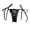 thumbnail image 1 of Xijirk Panties for Women,Lace Thong Panties Low Rise T Back G String Tie Side Straps Hollow Out Design Comfortable Breathable Soft Underwear,Womens Underwear,Black,M, 1 of 4