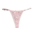 thumbnail image 1 of Xijirk Panties for Women,Low Rise Satin Thong Underwear Adjustable with Bow Detail Peach Enhancer Comfortable Lingerie for Casual Wear,Womens Underwear,Light Pink,L, 1 of 4