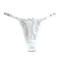 thumbnail image 1 of Xijirk Panties for Women,Low Rise Satin Thong Underwear Adjustable with Bow Detail Peach Enhancer Comfortable Lingerie for Casual Wear,Womens Underwear,White,L, 1 of 4