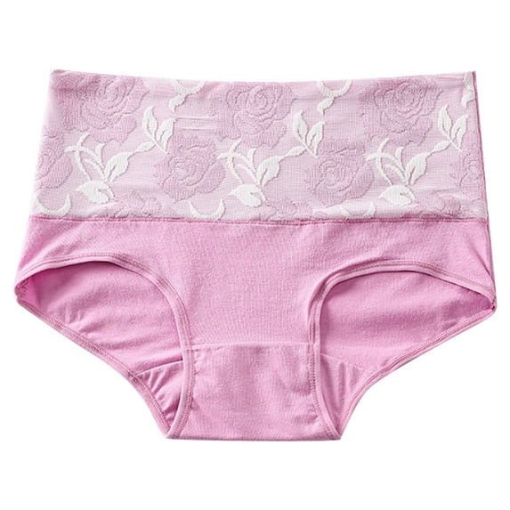Panties for Women Women's Briefs Underwear Lace High Waist Tummy Panties Floral Waisted Ladies Period Underwear Panty Boyshort Underwear for Women XXL