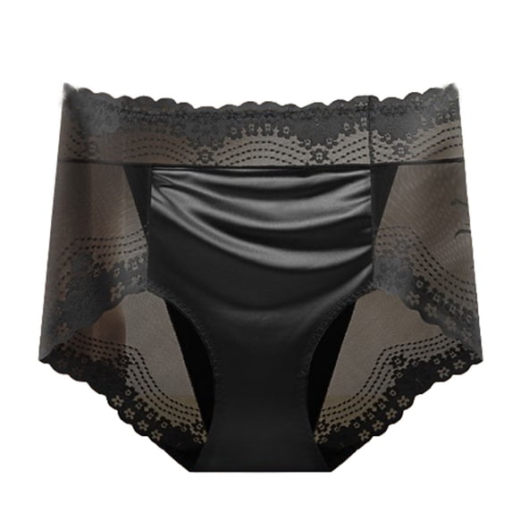 ibuvkizy Panties for Women Pants Womens Underwear,Ladies Soft Stretchy Briefs,Women's Large Size High Waist Tummy Butt Lifting Solid Color Lace Breathable Underwear Briefs