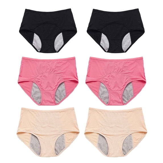 Panties for Over 60 70 with Incontinence - Leakproof Ladies Underwear Washable 6pcs