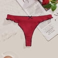 thumbnail image 1 of Panties for Women Clearance Bow Comfy Seamless Breathable Thong Vertical Pattern Edging Underwear M, 1 of 8