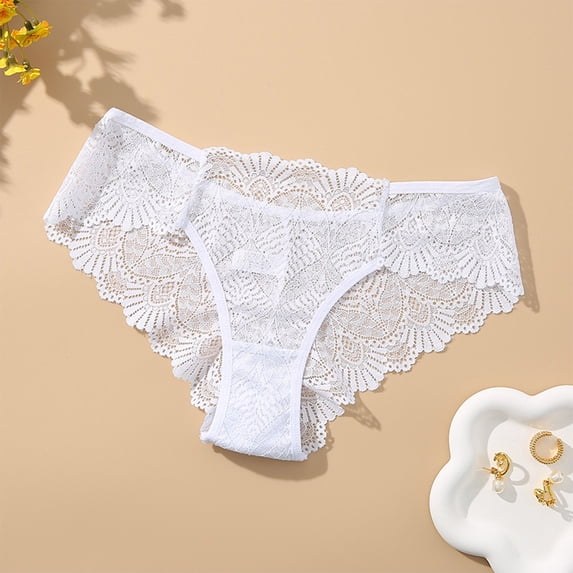 Panties for Women Clearance Seamless Mid Waist Sexy Breathable Comfortable Hollow Out Underwear L