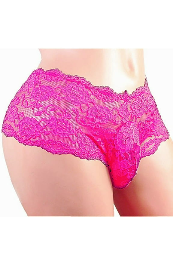 Panties for Men Lace Briefs Solid Lace Plus Size High Waist Leak Proof Cotton Crotch Underwear Panties 3XL