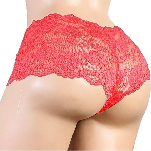 Panties for Women Solid Lace Plus Size High Waist Leak Proof Cotton Crotch Underwear Panties L