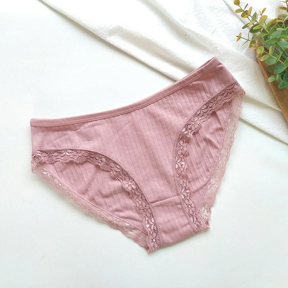Panties for Women Women's Lace Sexy Solid Color Cotton Underwear M
