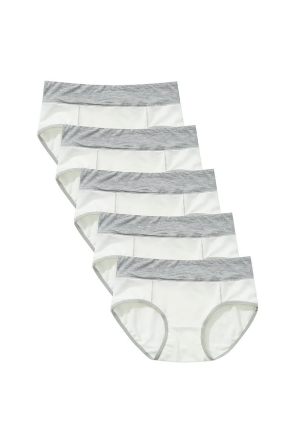 Panties for Women Clearance,Women's Panties,5PC Women Patchwork Briefs Panties Underwear Knickers Bikini Underpants,Panties for Women Plus Size