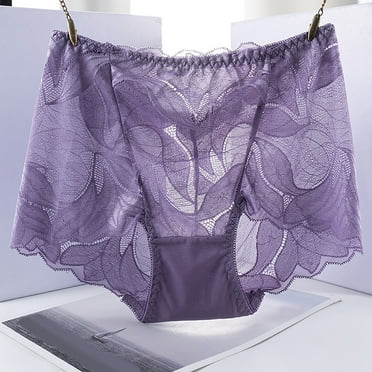 Panties for Women Cotton Lace Triangle Seamless High Waist Large Size Brief Lightweight Waisted Underwear