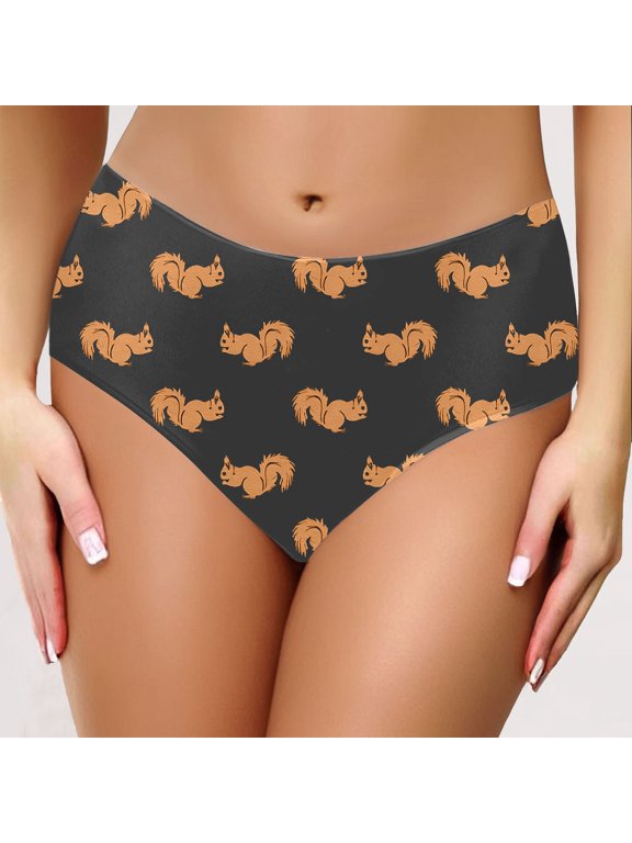 Panties for Women Cute Squirrel Print Fashion Triangle Panties Soft Breathable Fun Casual Daily Womens Underwear Grey L