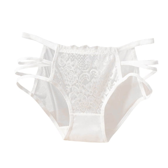 Panties for Women,Elegant High Waisted Lace Panties For Women Comfortable Ladies Underwear Plus Size Briefs,Womens Underwear,White,M