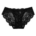 thumbnail image 1 of Panties for Women,Elegant Lace Detail Bikini Underwear for Women Comfortable and Panties,Womens Underwear,Black,One Size, 1 of 4