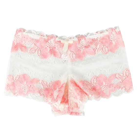 Panties for Women,Elegant Lace Transparent Triangle Underpants for Women with Contrast Rose Floral Pattern Design,Womens Underwear,White,XL