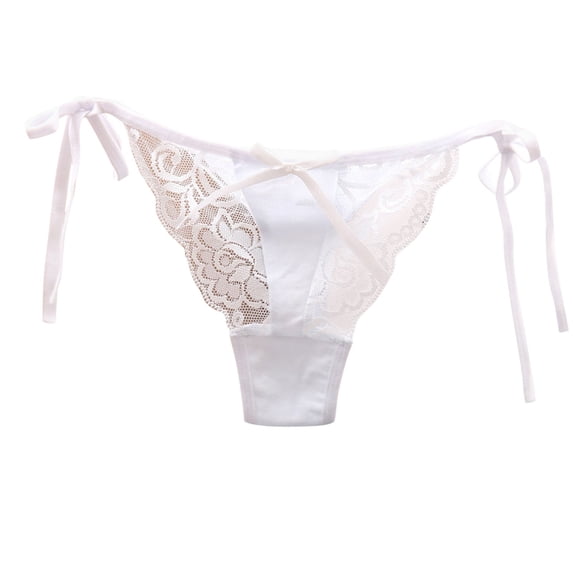 Panties for Women,Elegant Low Rise Lace Thong Panties for Women Comfortable Underwear,Womens Underwear,White,One Size