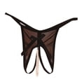 thumbnail image 1 of Panties for Women,Elegant Thong Underwear with Pearl Massage Detail and Sheer Seamless Design for Comfortable Wear,Womens Underwear,Black,One Size, 1 of 4