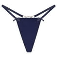 thumbnail image 1 of Panties for Women,European Low Waisted Thong Underwear with Chain Bow Tie Seamless Design for Women,Womens Underwear,Blue,XS, 1 of 7