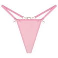 thumbnail image 1 of Panties for Women,European Low Waisted Thong Underwear with Chain Bow Tie Seamless Design for Women,Womens Underwear,Pink,M, 1 of 7