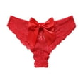 thumbnail image 1 of Panties for Women,Fashion Christmas Lace Elastic Hollow Low Rise Bowknot Underwear for Women,Womens Underwear,A,XL, 1 of 4