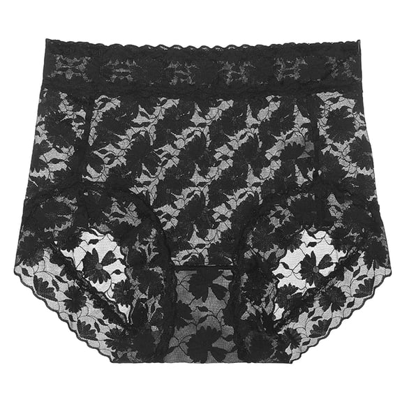Panties for Women,Fashion High Waist Lace Underwear Hollow Out Breathable Transparent Panties for Ladies,Womens Underwear,Black,2XL