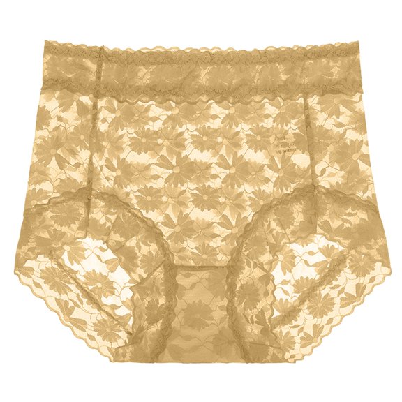 Panties for Women,Fashion High Waist Lace Underwear Hollow Out Breathable Transparent Panties for Ladies,Womens Underwear,Yellow,M