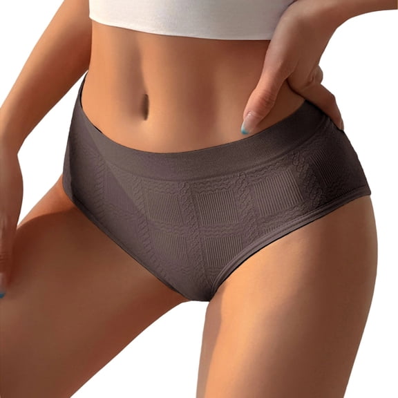 Panties for Women,Fashion Low Waist Striped Briefs Comfortable Lace Underwear for Daily Wear,Womens Underwear,Coffee,M