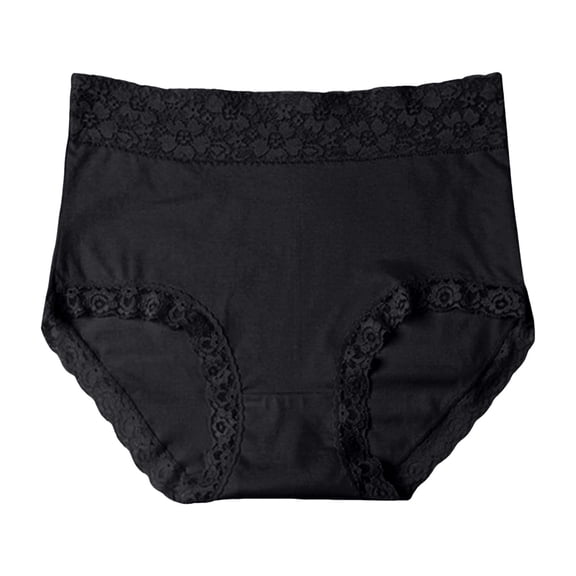 Panties for Women,Fashion Plus Size High Waist Lace Underwear Comfortable and Panties for Everyday Wear,Womens Underwear,Black,L