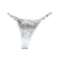 thumbnail image 1 of Xijirk Panties for Women,Glitter Thong Panties High Waist Adjustable Lingerie Comfortable Underwear for Casual Wear,Womens Underwear,White,L, 1 of 4