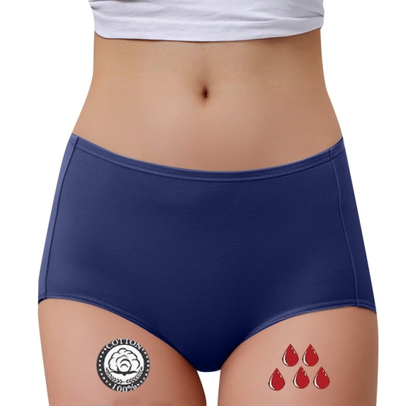 Panties for Women,High Waist Menstrual Leakproof Underwear for Women Breathable Panties,Womens Underwear,Dark Blue,M