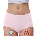 thumbnail image 1 of Panties for Women,High Waist Menstrual Leakproof Underwear for Women Breathable Panties,Womens Underwear,Light Pink,XL, 1 of 9