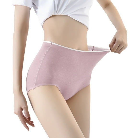 Panties for Women,High Waist Panties for Belly Control and Lifting Comfort with Breathable Elastic Trunks Design,Womens Underwear,Pink,2XL