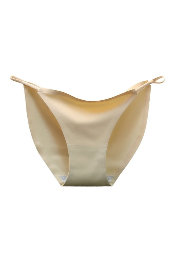 Panties for Women,High Waist Seamless Panties Breathable Microfiber Comfortable Solid Color Briefs For Her,Womens Underwear,Beige,L