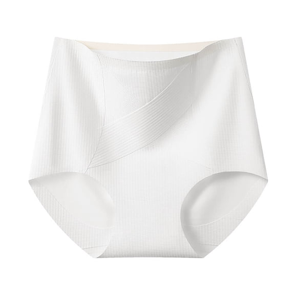 Panties for Women,High Waist Seamless Underwear for Women Breathable Comfortable Panties with Lift Design,Womens Underwear,White,M