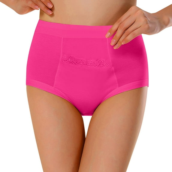 Panties for Women,High Waist Women Menstrual Leakage Pocket Underwear Comfortable Panties,Womens Underwear,Hot Pink,2XL