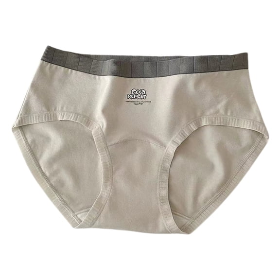 Panties for Women,High Waisted Briefs with Elongated Crotch for Plus Size Belly Control and All Day Comfort,Womens Underwear,Light Gray,M