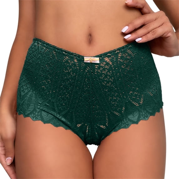 Panties for Women,High Waisted Floral Lace Underwear Seamless Thong Panties For Women Breathable Comfort Bikini Briefs,Womens Underwear,D,S