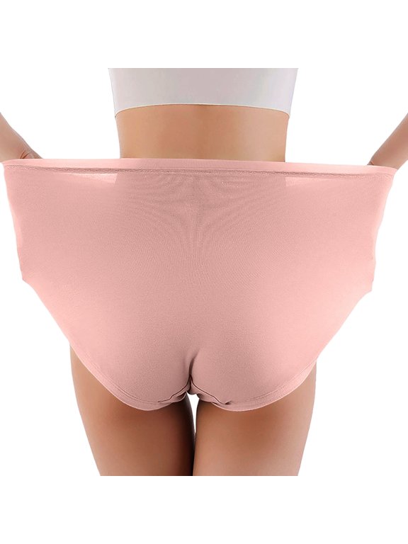 Panties for Women,High Waisted Full Coverage Underwear Soft Comfortable Postpartum Plus Size Briefs for Women,Womens Underwear,Pink,4XL
