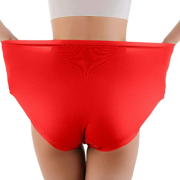 Panties for Women,High Waisted Full Coverage Underwear Soft Comfortable Postpartum Plus Size Briefs for Women,Womens Underwear,Red,4XL