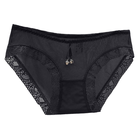 Panties for Women,High Waisted Lace Panties for Women Comfortable Ladies Underwear Plus Size Briefs,Womens Underwear,Black,2XL