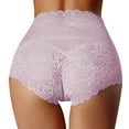 thumbnail image 1 of Panties for Women,High Waisted Panties Stretch Lace Underwear Breathable Comfort Fit Daily Wear Elegant Design,Womens Underwear,Light Pink,L, 1 of 5
