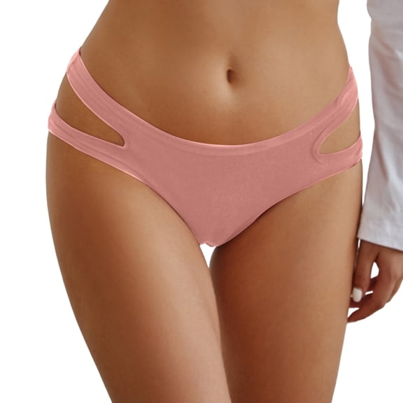 Panties for Women,Hollow Back Lace Trimmed Solid Color Panties Everyday Comfortable Underwear,Womens Underwear,Pink,S
