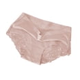 thumbnail image 1 of Panties for Women Ice Mid Lace Crotch Large Size Briefs Soft Seamless Breathable Underwear, 1 of 1