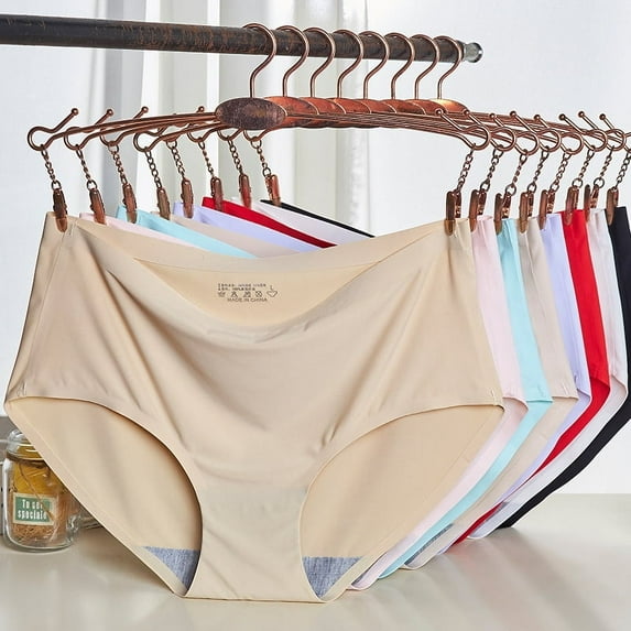 New Panties for Women Ice Silk Seamless Briefs Ladies Underpants Sexy Lingerie Female Casual Underwear Plus Size Panty