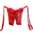thumbnail image 1 of Panties for Women,Lace Low Waist Seamless Transparent Mesh Thong Underwear For Women Strappy T Pants No Wear Design,Womens Underwear,RD1,One Size, 1 of 3
