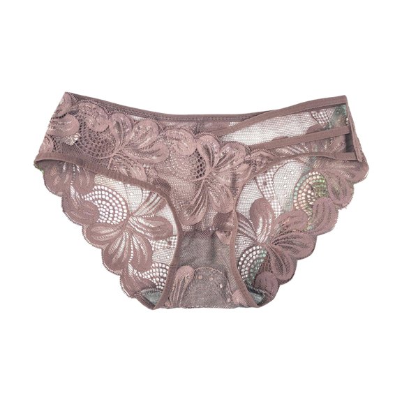 Panties for Women,Lace Panties Comfortable Solid Color Underwear for Daily Wear and,Womens Underwear,Coffee,One Size