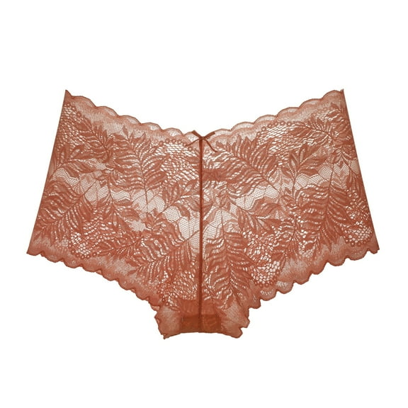 Panties for Women,Lace Panties Stretch Soft Comfortable Ladies Hipster Briefs Everyday Wear,Womens Underwear,Brown,M