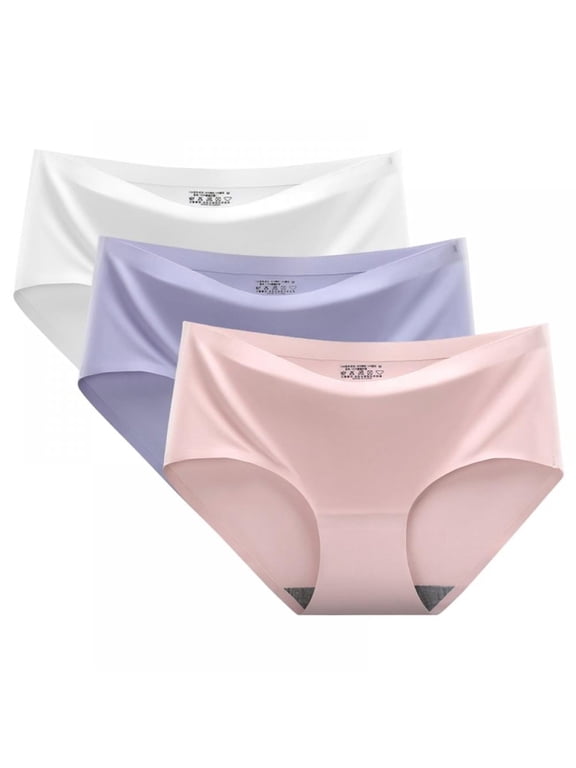Panties for Women Lace Silk With Silky Tactile 3 Pack Soft Seamless Breathable Underwear,Hot Sales,Under $1
