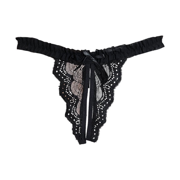 Panties for Women,Lace Transparent Open Underwear T Pants Thong for Comfort and Style,Womens Underwear,Black,M