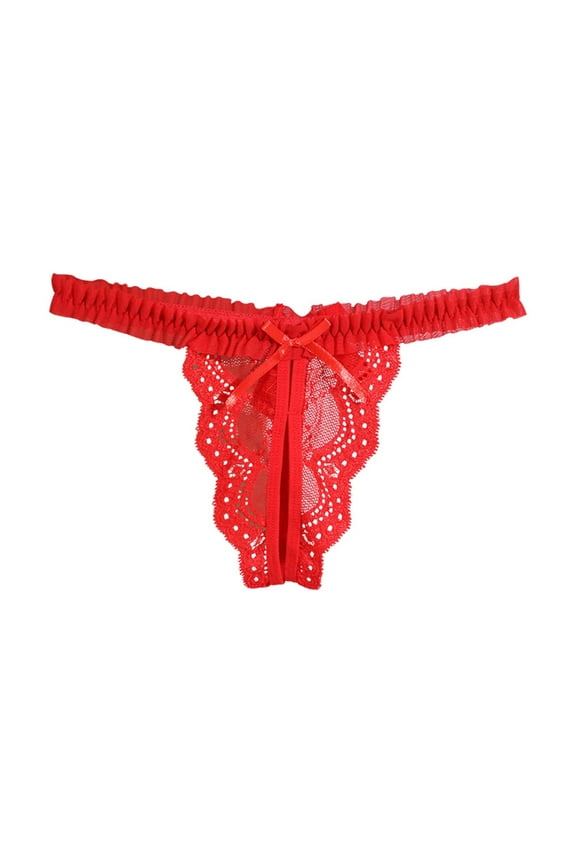 Panties for Women,Lace Transparent Open Underwear T Pants Thong for Comfort and Style,Womens Underwear,Red,S
