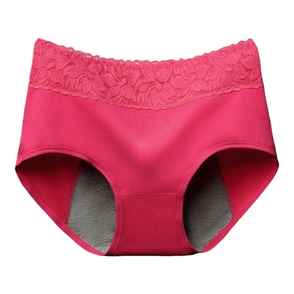 Panties for Women,Leakproof Menstrual Underwear Bi-Style Panties with Four Protective for Teen Girls,Womens Underwear,Hot Pink,M